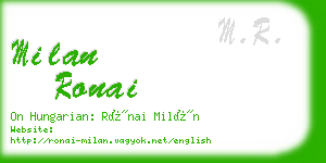 milan ronai business card